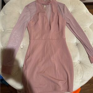 Tiger Mist Dusty Pink Long Sleeve Dress